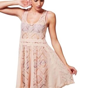 🔥ANTHROPOLOGIE | E by Eloise St. Regis Sheer Lace Crochet Mini Slip Dress SZ XS